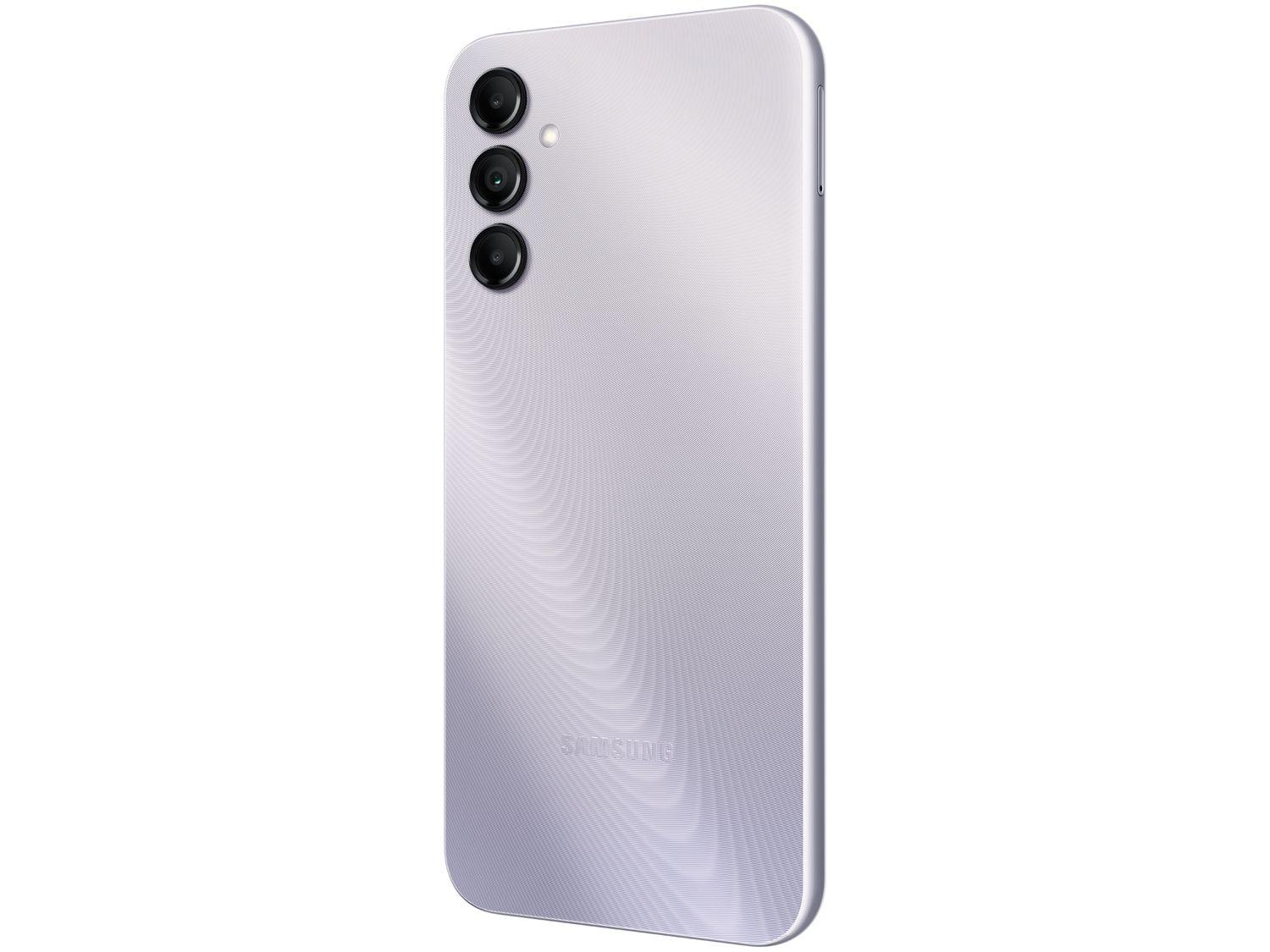 Smartphone Samsung Galaxy A14 128GB Prata 5G Octa-Core 4GB RAM 6,6" Câm. Tripla + Selfie 13MP