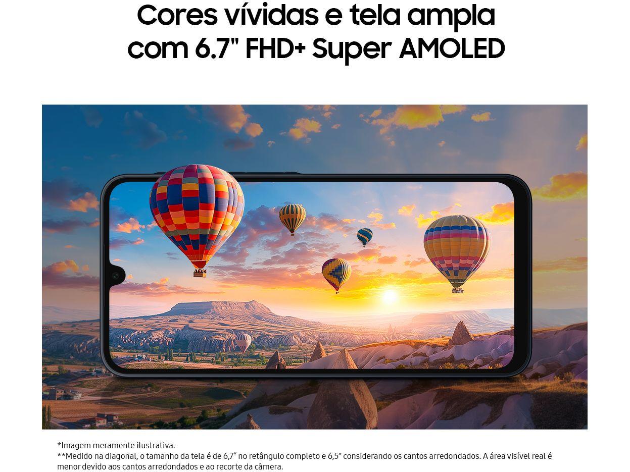 Smartphone Samsung Galaxy A16 256GB Preto Claro 8GB RAM 6,7" FHD+ Selfie Câm Tripla +13MP