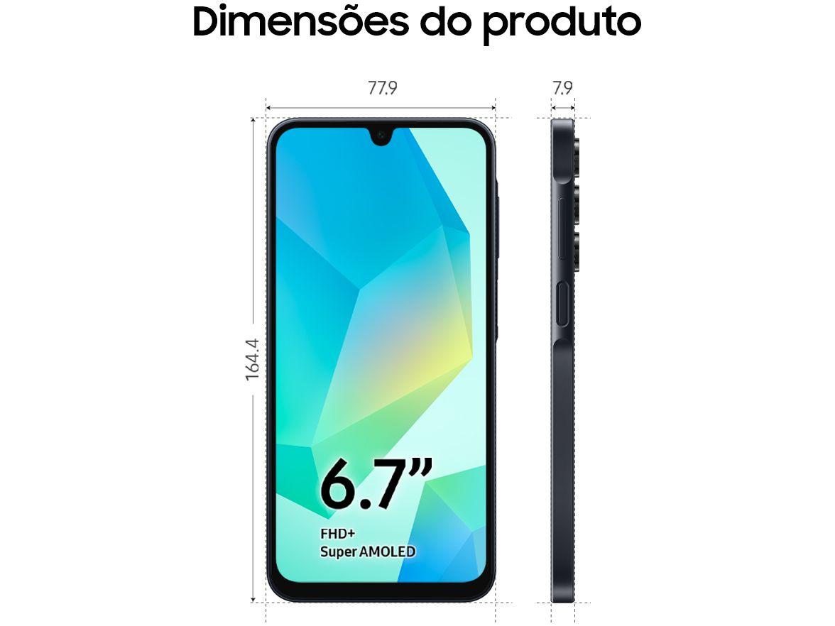 Smartphone Samsung Galaxy A16 256GB Preto Claro 8GB RAM 6,7" FHD+ Selfie Câm Tripla +13MP