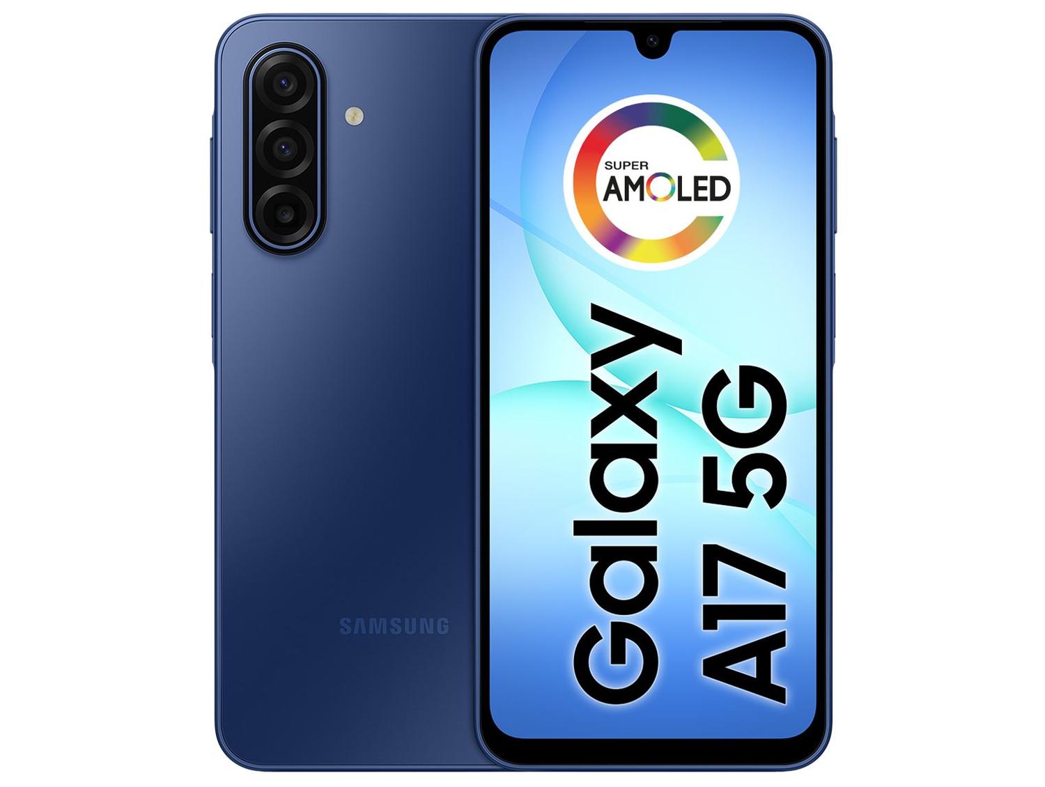 Smartphone Samsung Galaxy A17 256GB 5G 8GB RAM Azul 6,7" Câm. Tripla + Selfie 13MP