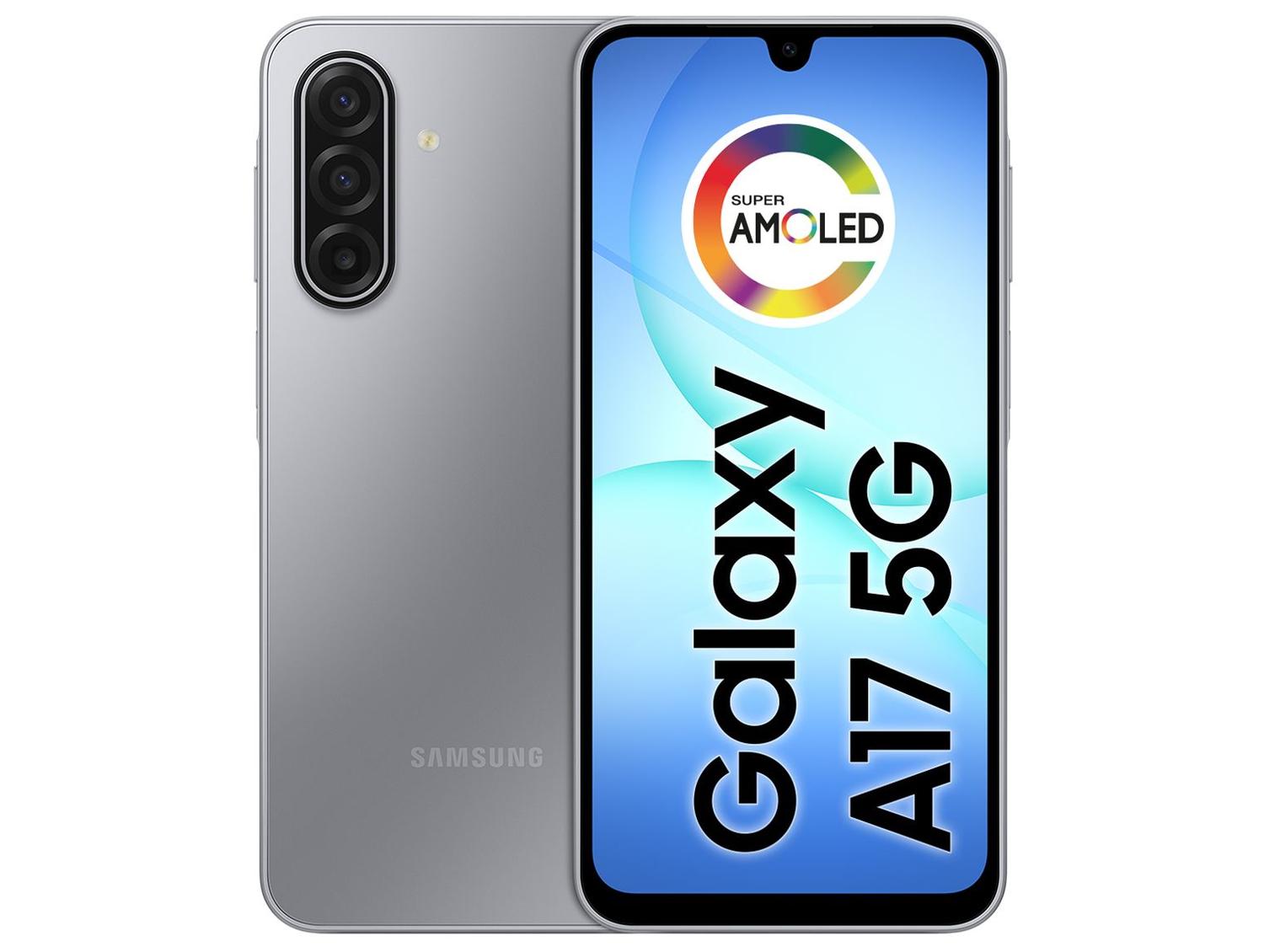 Smartphone Samsung Galaxy A17 256GB 5G 8GB RAM Cinza 6,7" Câm. Tripla + Selfie 13MP