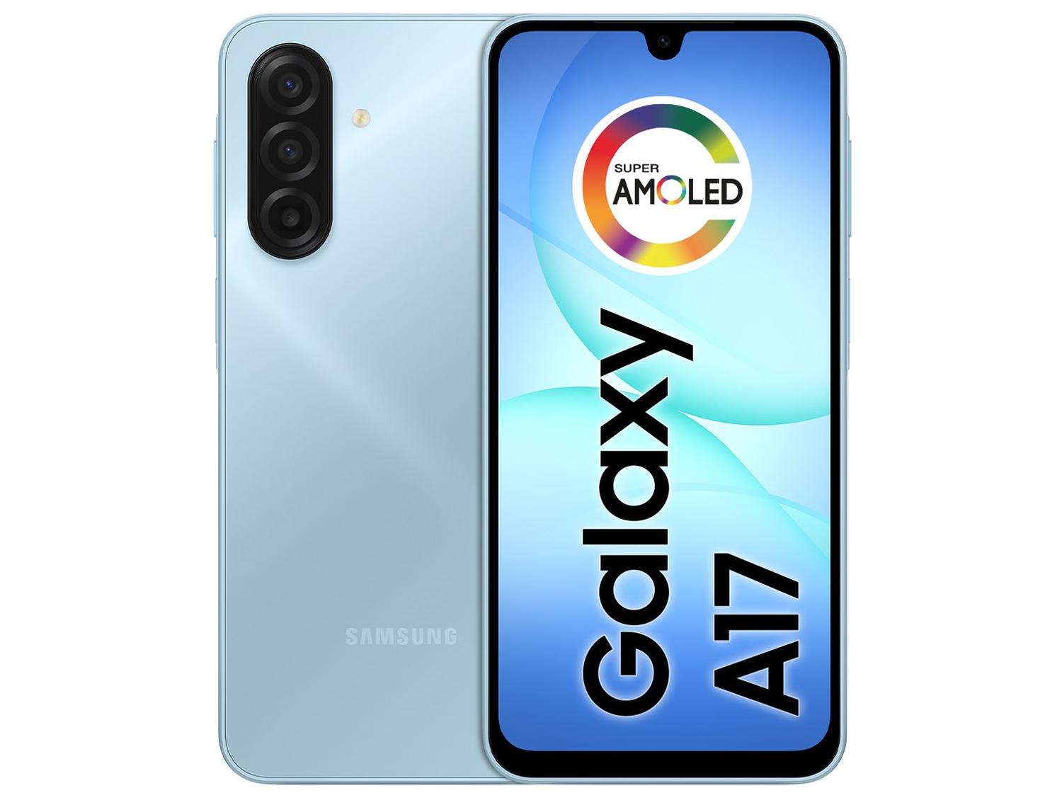 Smartphone Samsung Galaxy A17 256GB 8GB RAM Azul 6,7" Câm. Tripla + Selfie 13MP