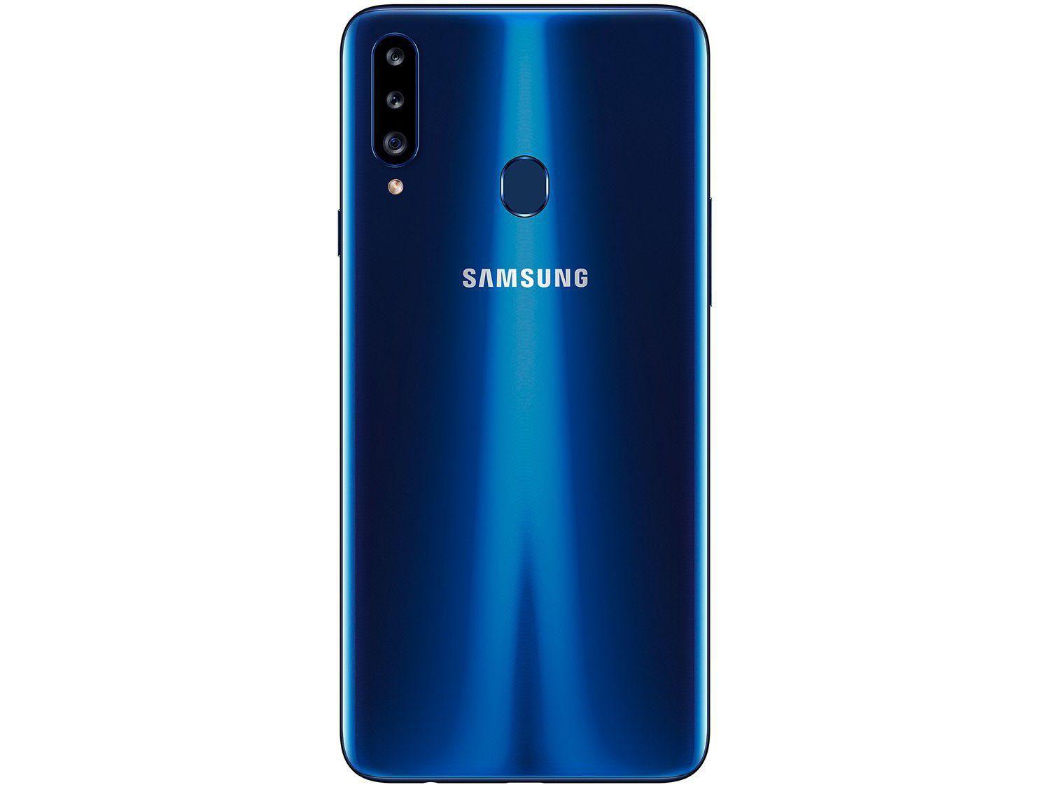 Smartphone Samsung Galaxy A20s 32GB Azul 4G 3GB RAM Tela 6,5” Câm. Tripla + Câm. Selfie 8MP