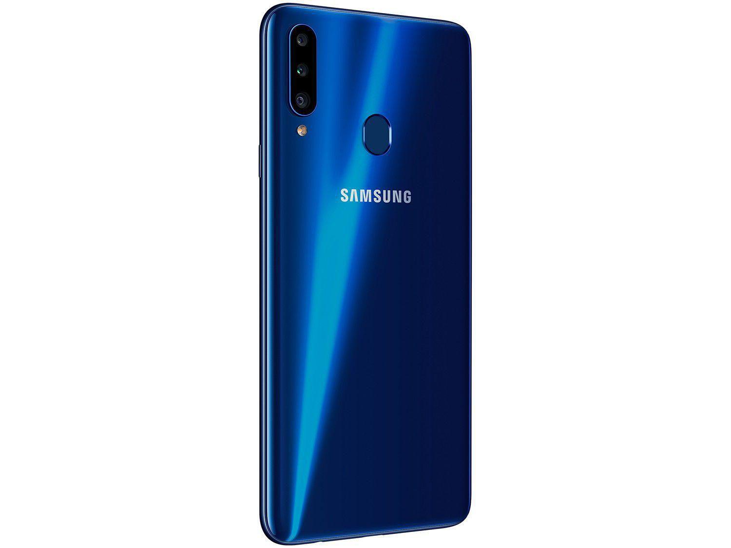 Smartphone Samsung Galaxy A20s 32GB Azul 4G 3GB RAM Tela 6,5” Câm. Tripla + Câm. Selfie 8MP