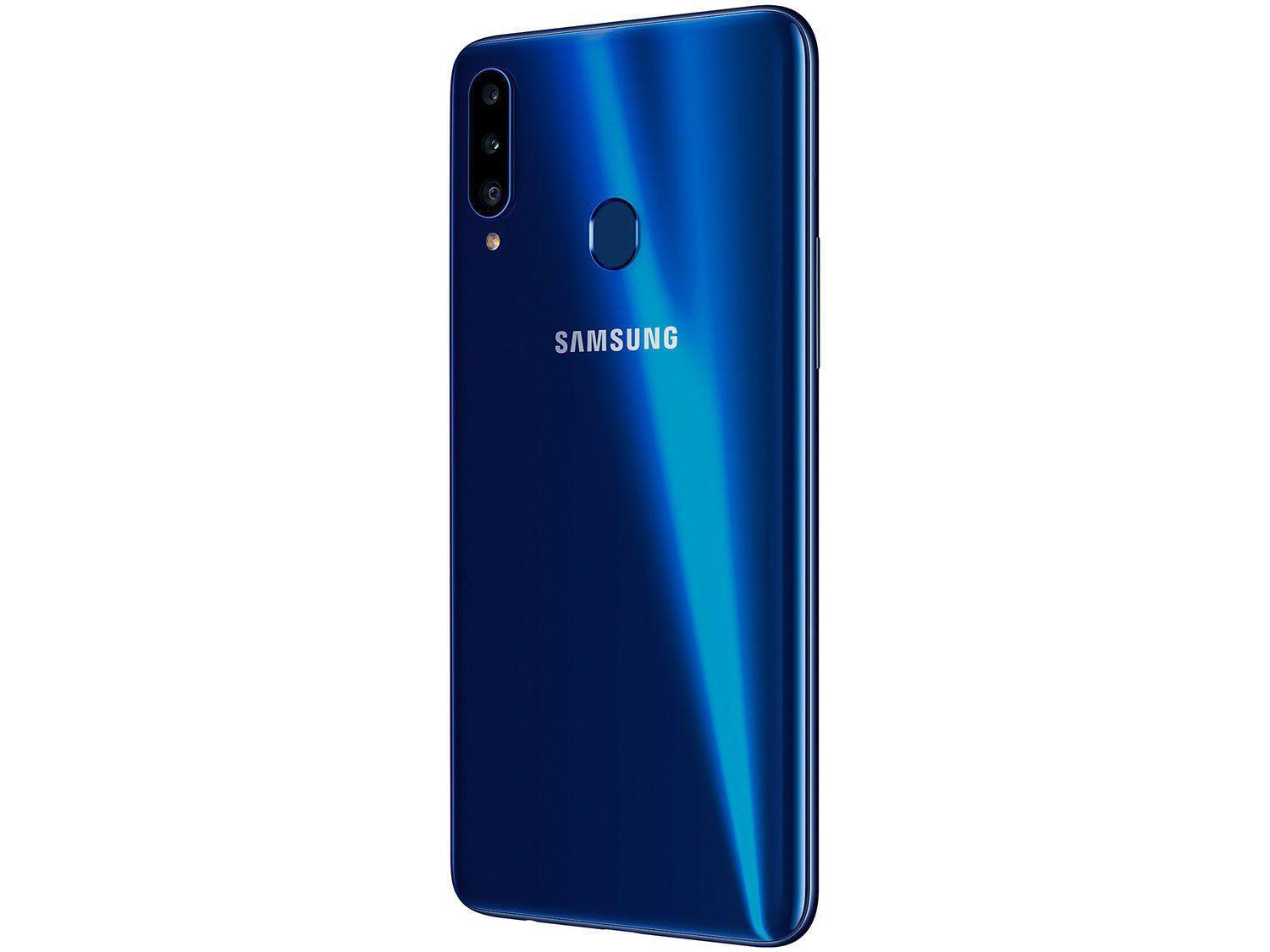 Smartphone Samsung Galaxy A20s 32GB Azul 4G 3GB RAM Tela 6,5” Câm. Tripla + Câm. Selfie 8MP
