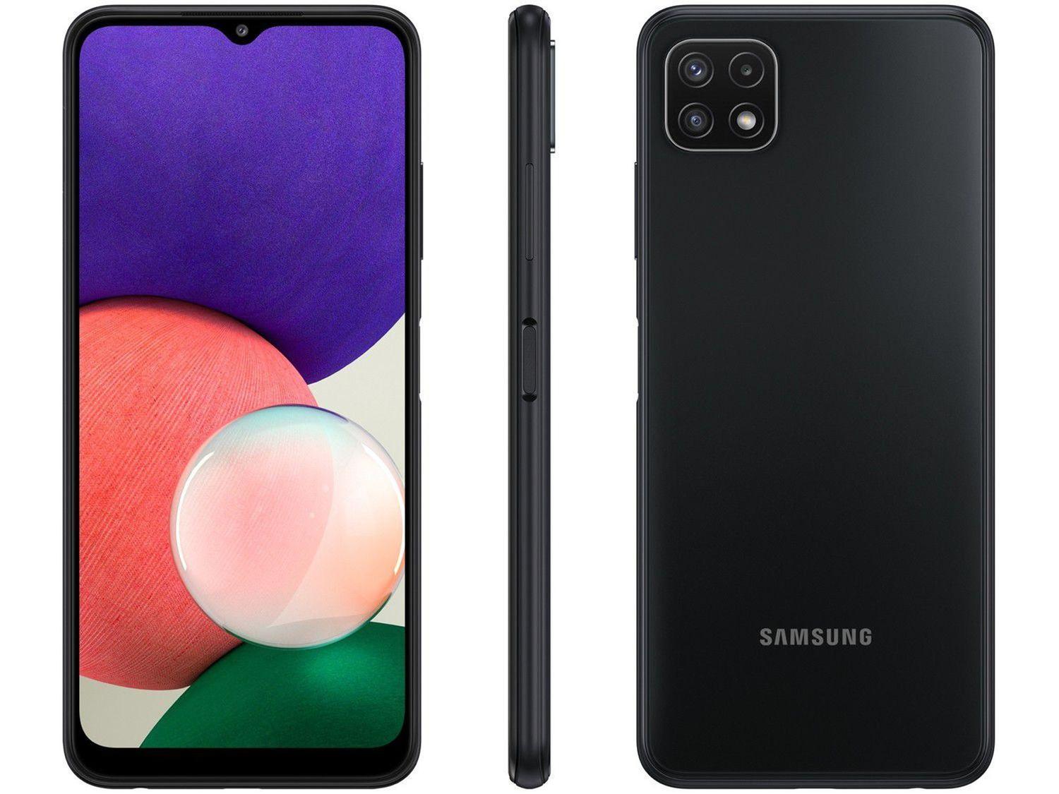 Smartphone Samsung Galaxy A22 128GB Cinza 5G - Octa-Core 4GB Smartphone Samsung Galaxy A22 128GB Cinza 5G - Octa-Core 4GB