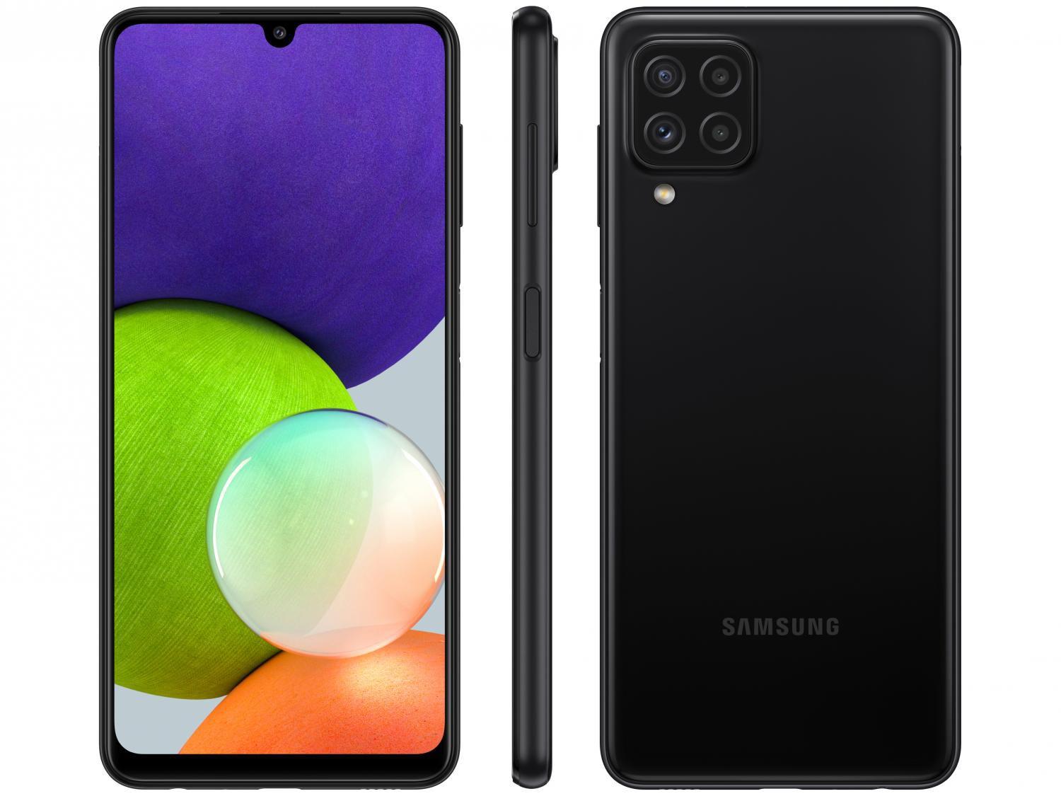 Smartphone Samsung Galaxy A22 128GB Preto 4G - 4GB RAM Tela 6,4” Câm.  Quádrupla + Selfie 13MP - Galaxy A22 - Magazine Luiza