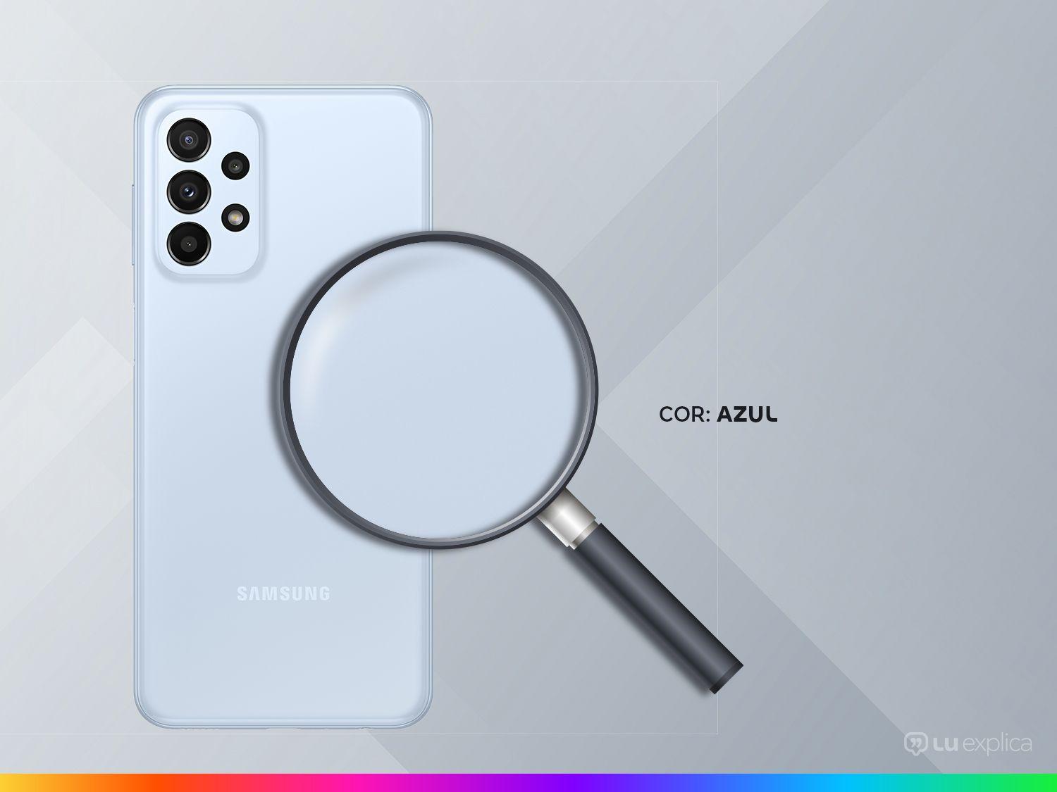 Smartphone Samsung Galaxy A23 128GB Azul 5G Octa-Core 4GB RAM 6,6” Câm. Quádrupla + Selfie 8MP