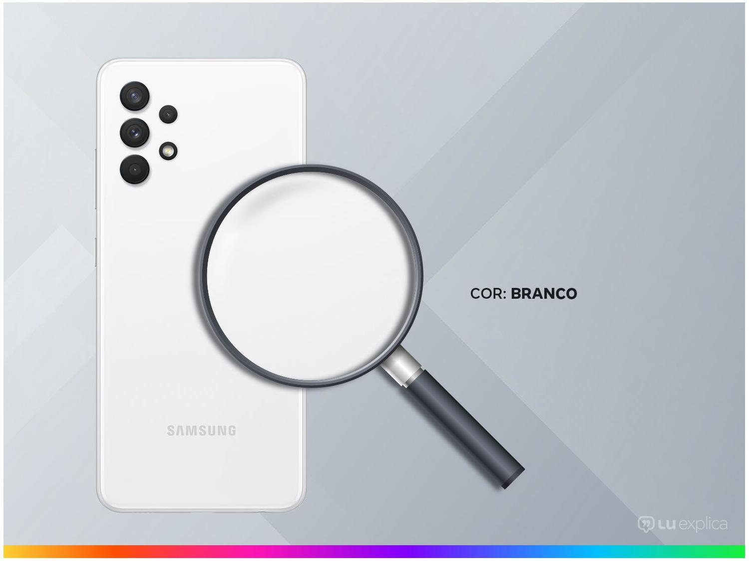 Smartphone Samsung Galaxy A32 128GB Branco 4GB RAM 6,4" Câm. Quádrupla + Selfie 20MP Dual Chip