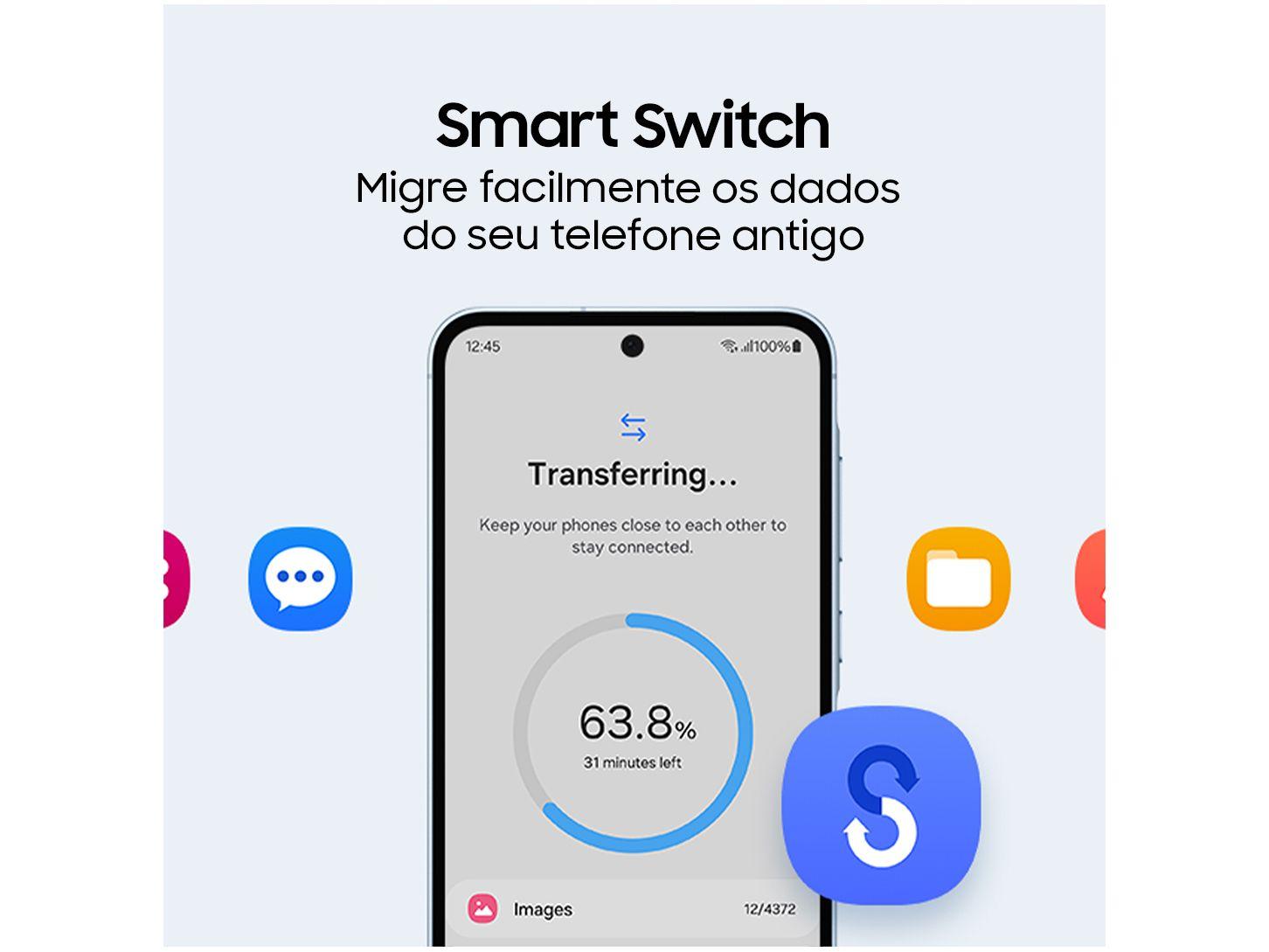 Smartphone Samsung Galaxy A35 128GB Azul Escuro 5G 6GB RAM 6,6" Câm. Tripla + Selfie 13MP Dual Chip