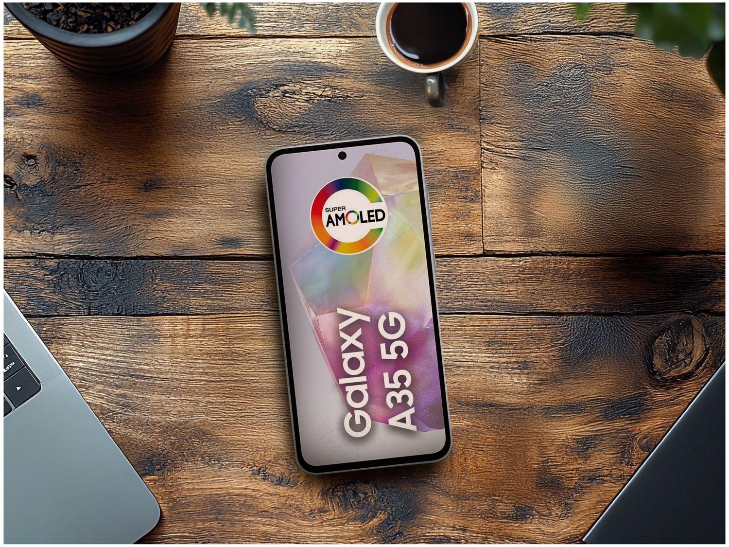 Smartphone Samsung Galaxy A35 256GB Azul Claro 5G 8GB RAM 6,6" Câm. Tripla + Selfie 13MP Dual Chip