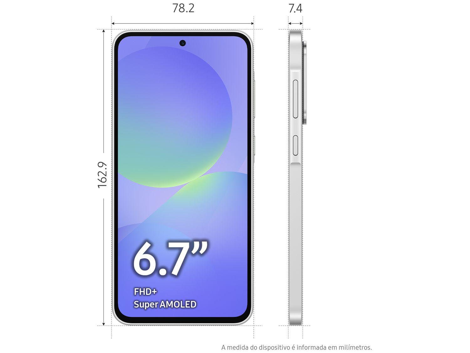 Smartphone Samsung Galaxy A36 128GB 5G 6GB RAM Branco 6,7" Câm. Tripla + Selfie 12MP