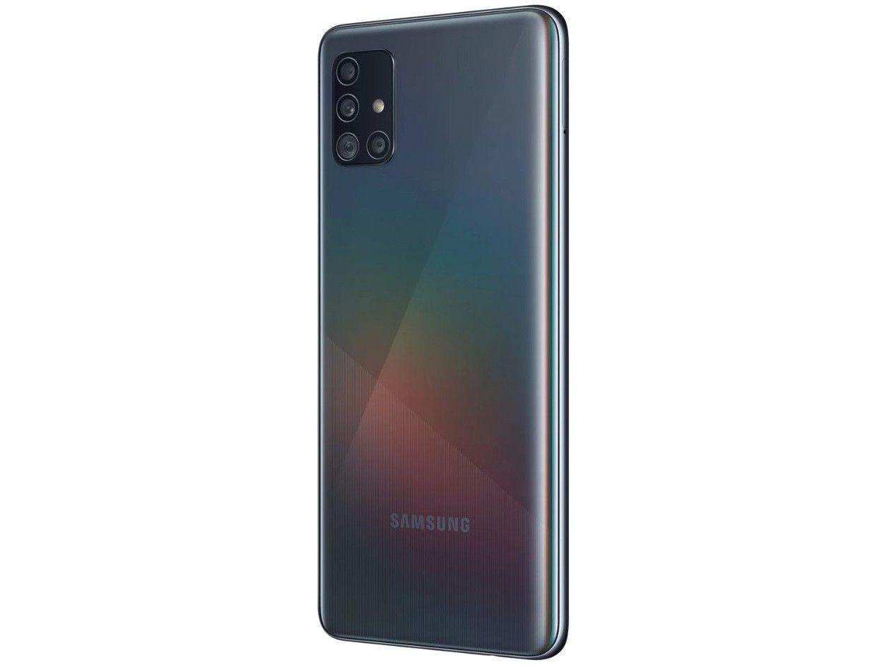 Smartphone Samsung Galaxy A51 128GB Preto 4G 4GB RAM 6,5” Câm. Quádrupla + Câm. Selfie 32MP