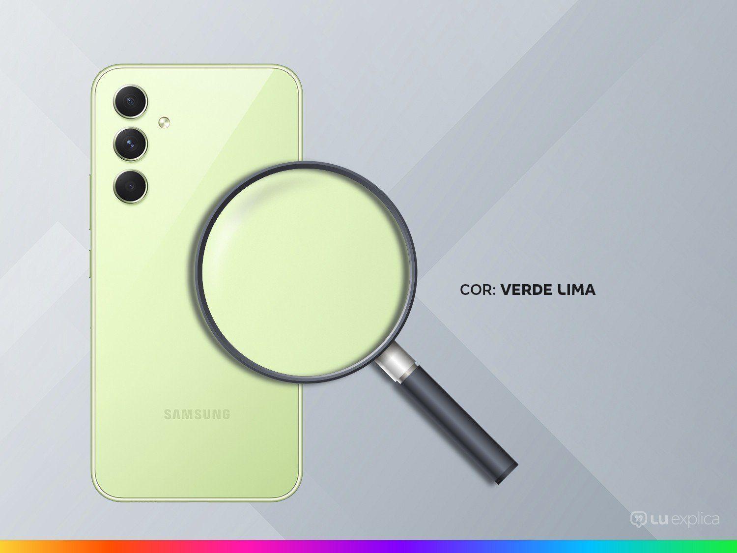 Smartphone Samsung Galaxy A54 128GB Verde Lima 5G Octa-Core 8GB RAM 6,4" Câm. Tripla + Selfie 32MP Dual Chip