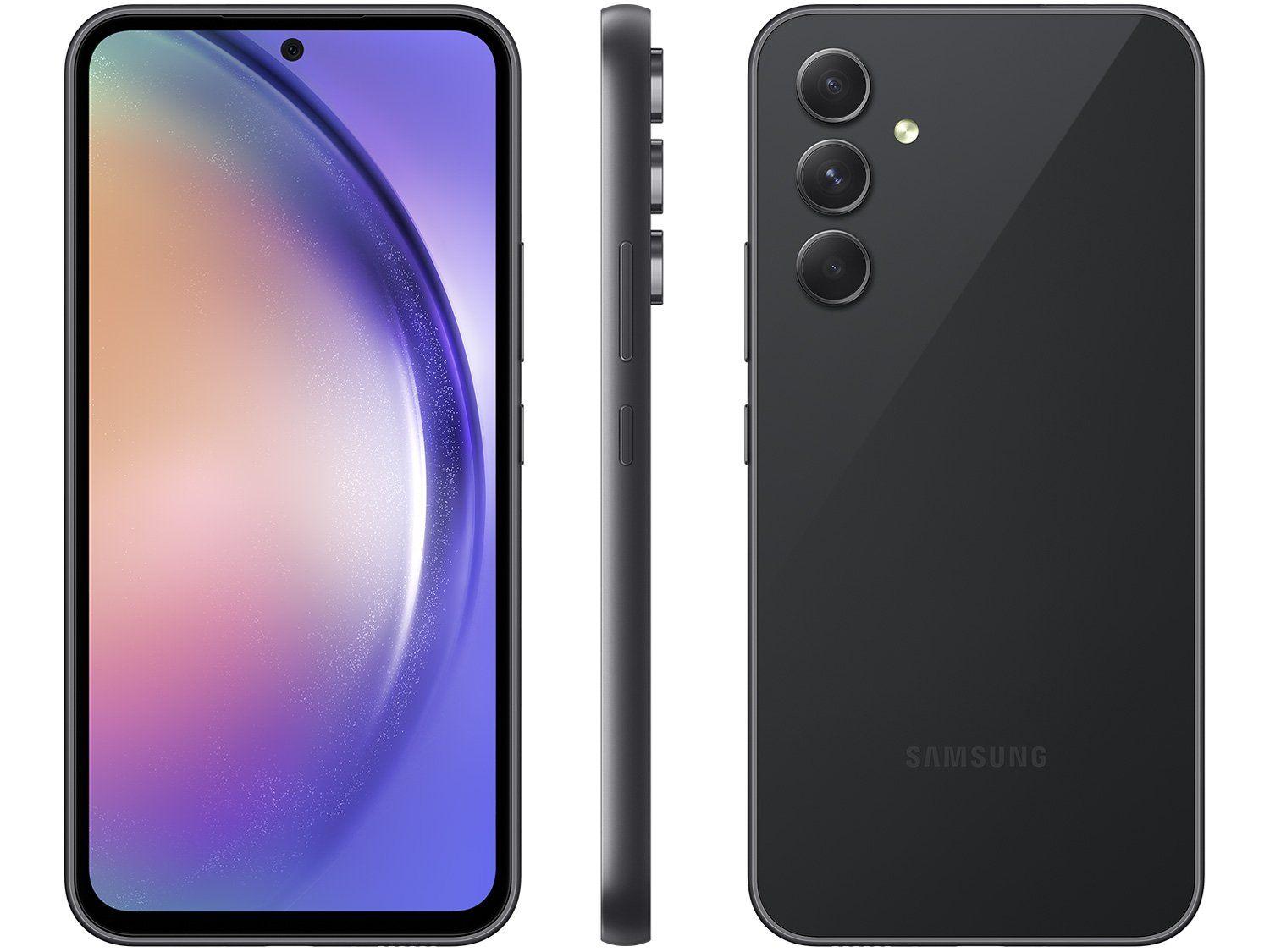 Smartphone Samsung Galaxy A54 256GB Preto Lima 5G Octa-Core 8GB RAM 6,4" Câm. Tripla + Selfie 32MP Dual Chip