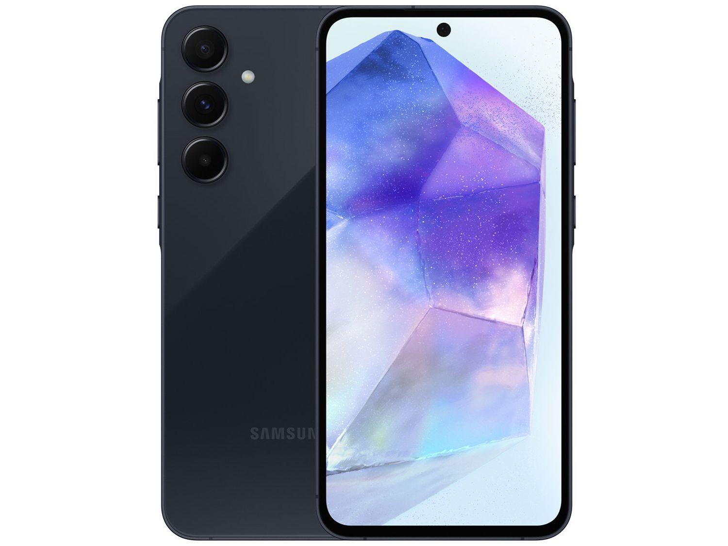 Smartphone Samsung Galaxy A55 128GB Azul Escuro 5G 8GB RAM 6,6" Câm. Tripla + Selfie 32MP Dual Chip