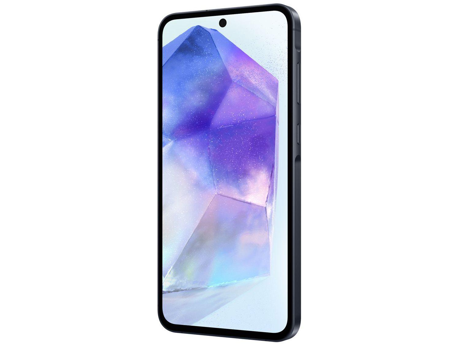 Smartphone Samsung Galaxy A55 128GB Azul Escuro 5G 8GB RAM 6,6" Câm. Tripla + Selfie 32MP Dual Chip