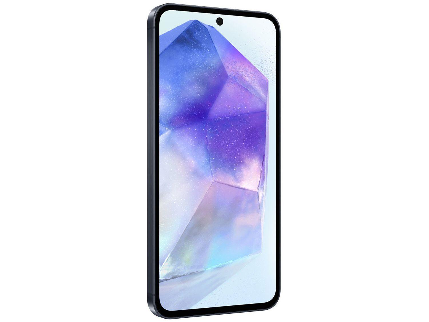 Smartphone Samsung Galaxy A55 128GB Azul Escuro 5G 8GB RAM 6,6" Câm. Tripla + Selfie 32MP Dual Chip