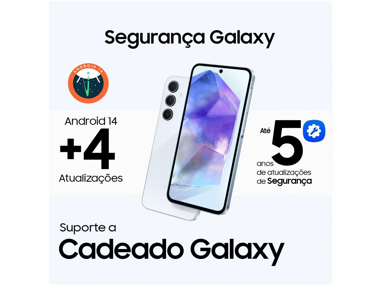 Smartphone Samsung Galaxy A55 128GB Azul Escuro 5G 8GB RAM 6,6" Câm. Tripla + Selfie 32MP Dual Chip