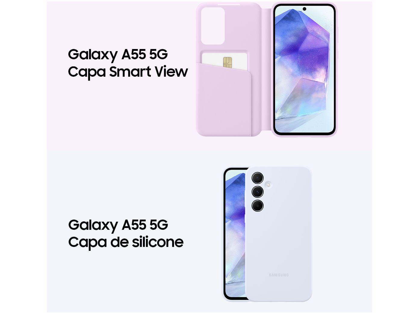 Smartphone Samsung Galaxy A55 128GB Azul Escuro 5G 8GB RAM 6,6" Câm. Tripla + Selfie 32MP Dual Chip