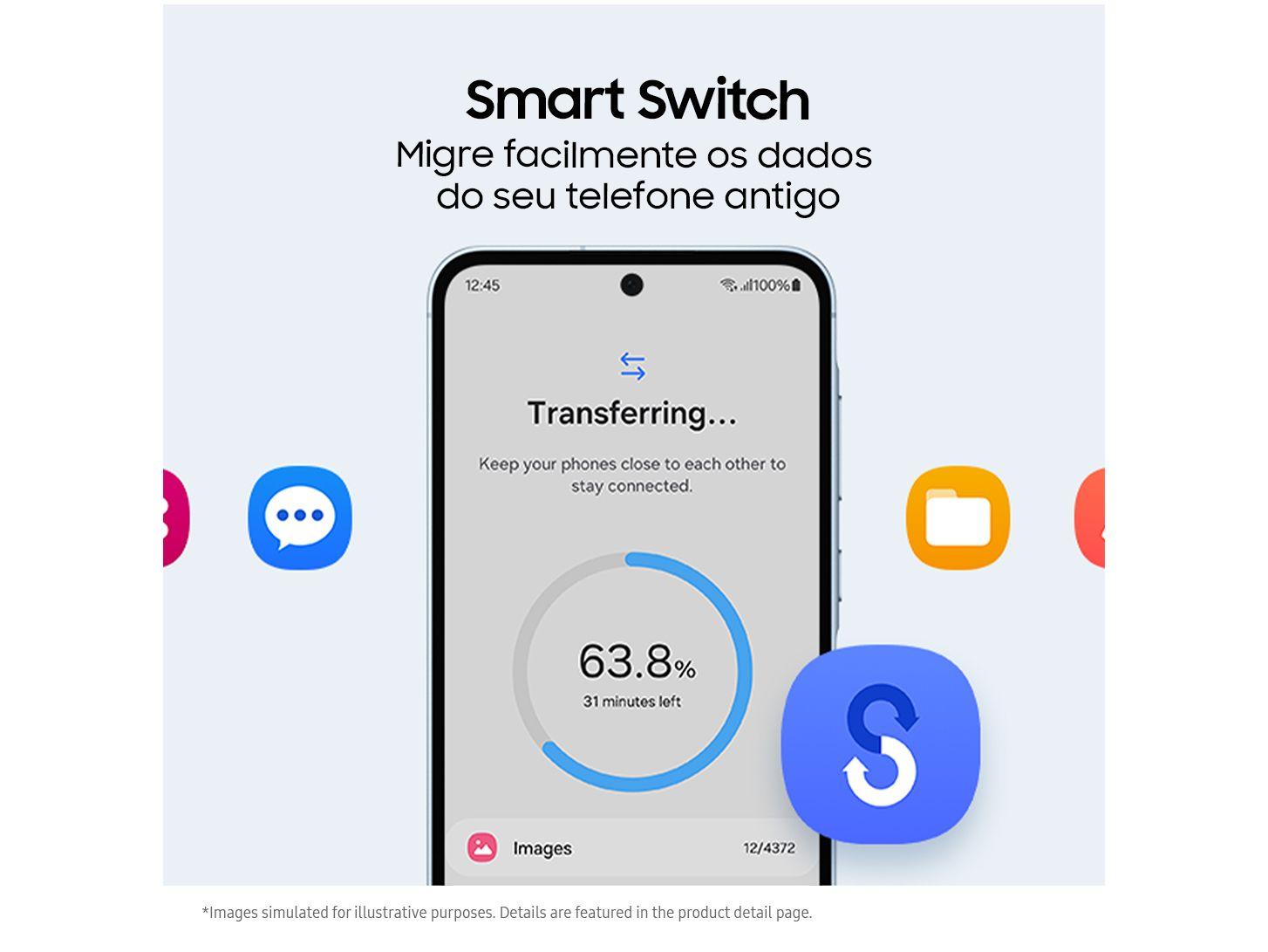 Smartphone Samsung Galaxy A55 128GB Azul Escuro 5G 8GB RAM 6,6" Câm. Tripla + Selfie 32MP Dual Chip