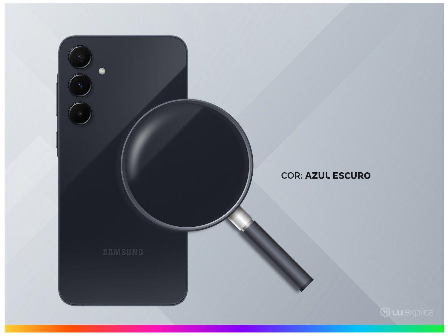 Smartphone Samsung Galaxy A55 128GB Azul Escuro 5G 8GB RAM 6,6" Câm. Tripla + Selfie 32MP Dual Chip