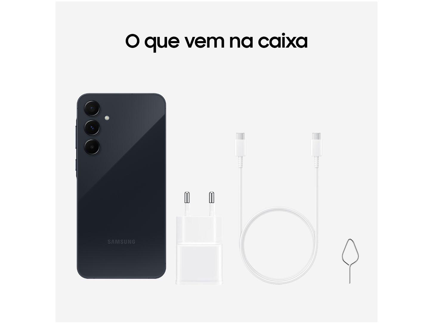 Smartphone Samsung Galaxy A55 256GB Azul Escuro 5G 8GB RAM 6,6" Câm. Tripla + Selfie 32MP Dual Chip