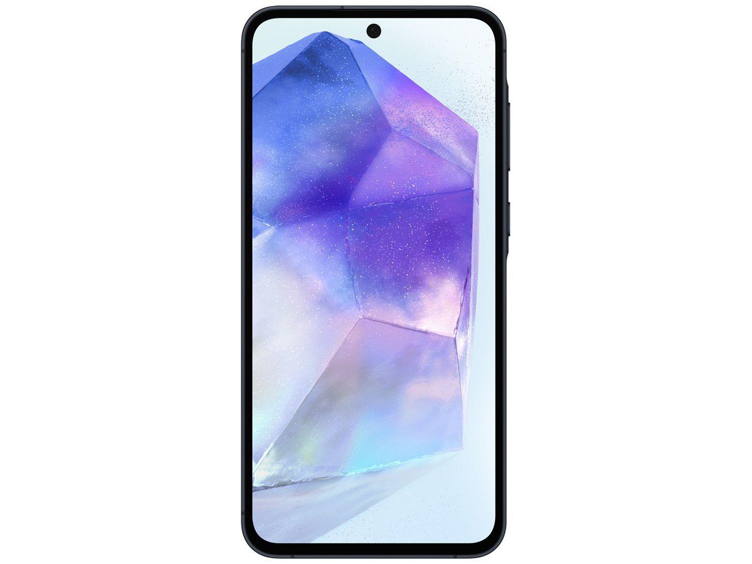 Smartphone Samsung Galaxy A55 256GB Azul Escuro 5G 8GB RAM 6,6" Câm. Tripla + Selfie 32MP Dual Chip