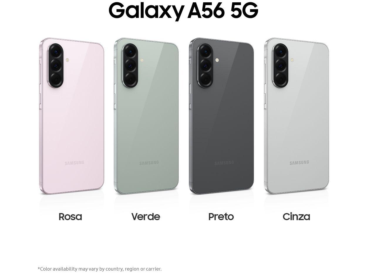 Smartphone Samsung Galaxy A56 128GB 5G 8GB RAM Cinza 6,7" Câm. Tripla 12MP