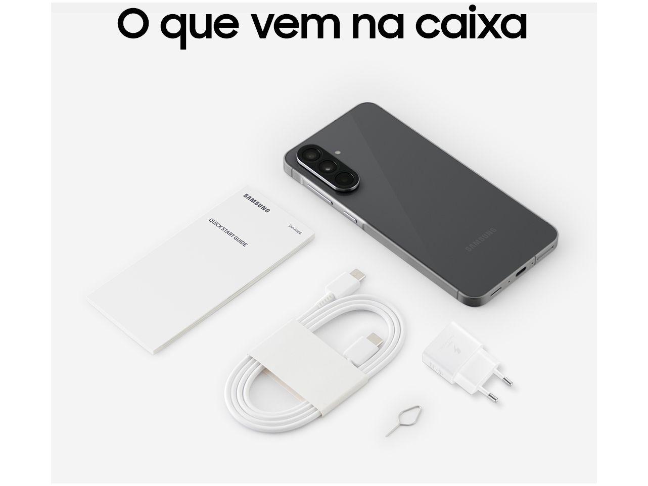 Smartphone Samsung Galaxy A56 256GB 5G 8GB RAM Preto 6,7" Câm. Tripla + Selfie 12MP