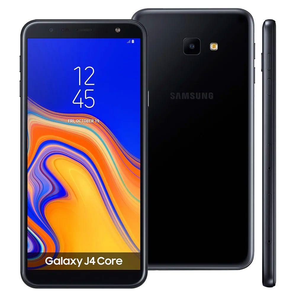 Smartphone Samsung Galaxy J4 Core 16GB Preto 4G - Quad Core 1GB RAM Tela 6â Câm. 8MP + Selfie