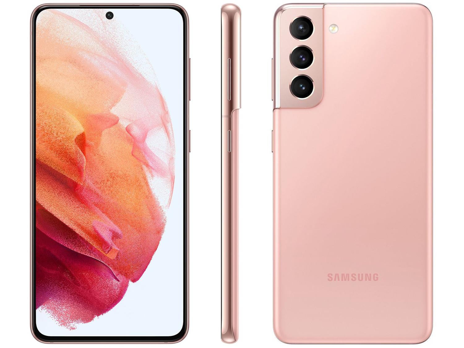 Smartphone Samsung Galaxy S21 128GB Rosa 5G 8GB RAM Tela 6,2” Câm. Tripla + Selfie 10MP