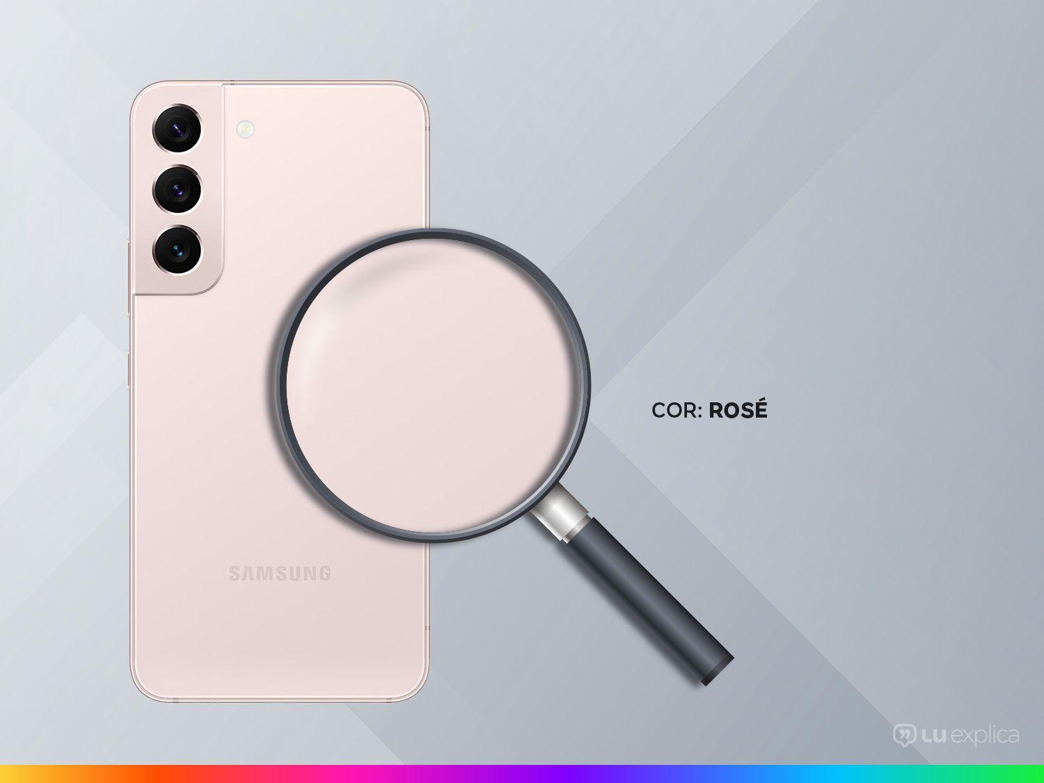 Smartphone Samsung Galaxy S22 128GB Rosé 5G Octa-Core 8GB 6,1" RAM Câm. Tripla + Selfie 10MP Dual Chip