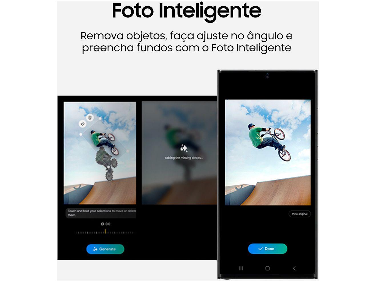 Smartphone Samsung Galaxy S23 Ultra 512GB Preto 5G 12GB RAM 6,8” Câm. Quádrupla + Selfie 12MP