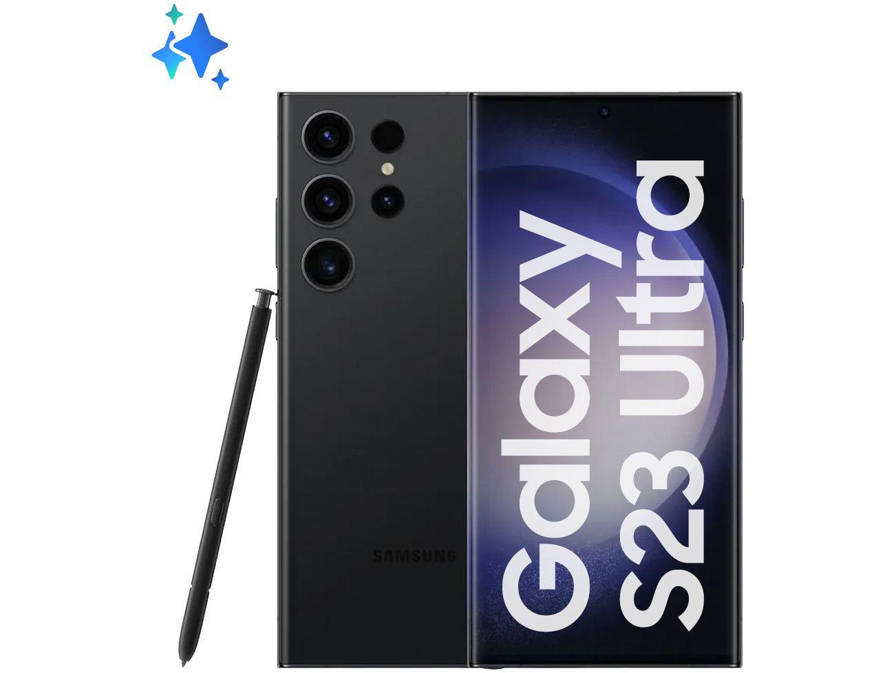 Smartphone Samsung Galaxy S23 Ultra 512GB Preto 5G 12GB RAM 6,8” Câm. Quádrupla + Selfie 12MP