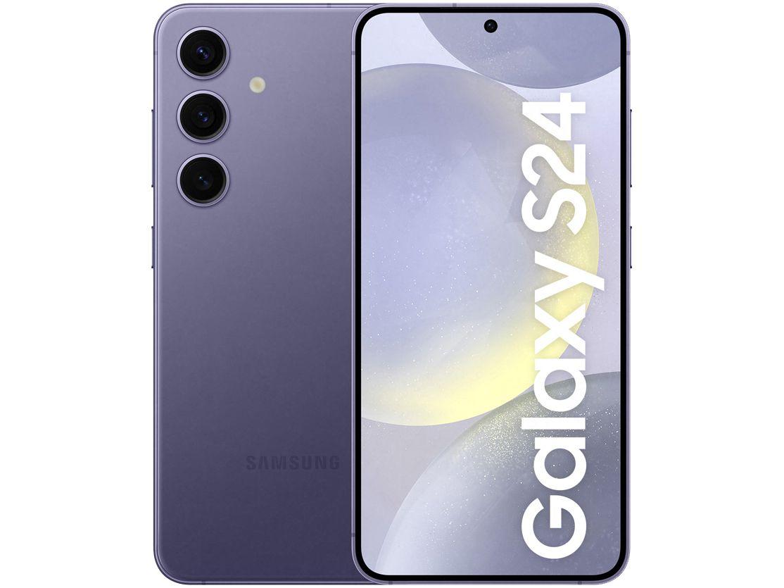 Smartphone Samsung Galaxy S24 6,2" Galaxy AI 256GB Violeta 5G 8GB RAM Câm. Tripla 50MP + Selfie 12MP Bateria 4000mAh Dual Chip