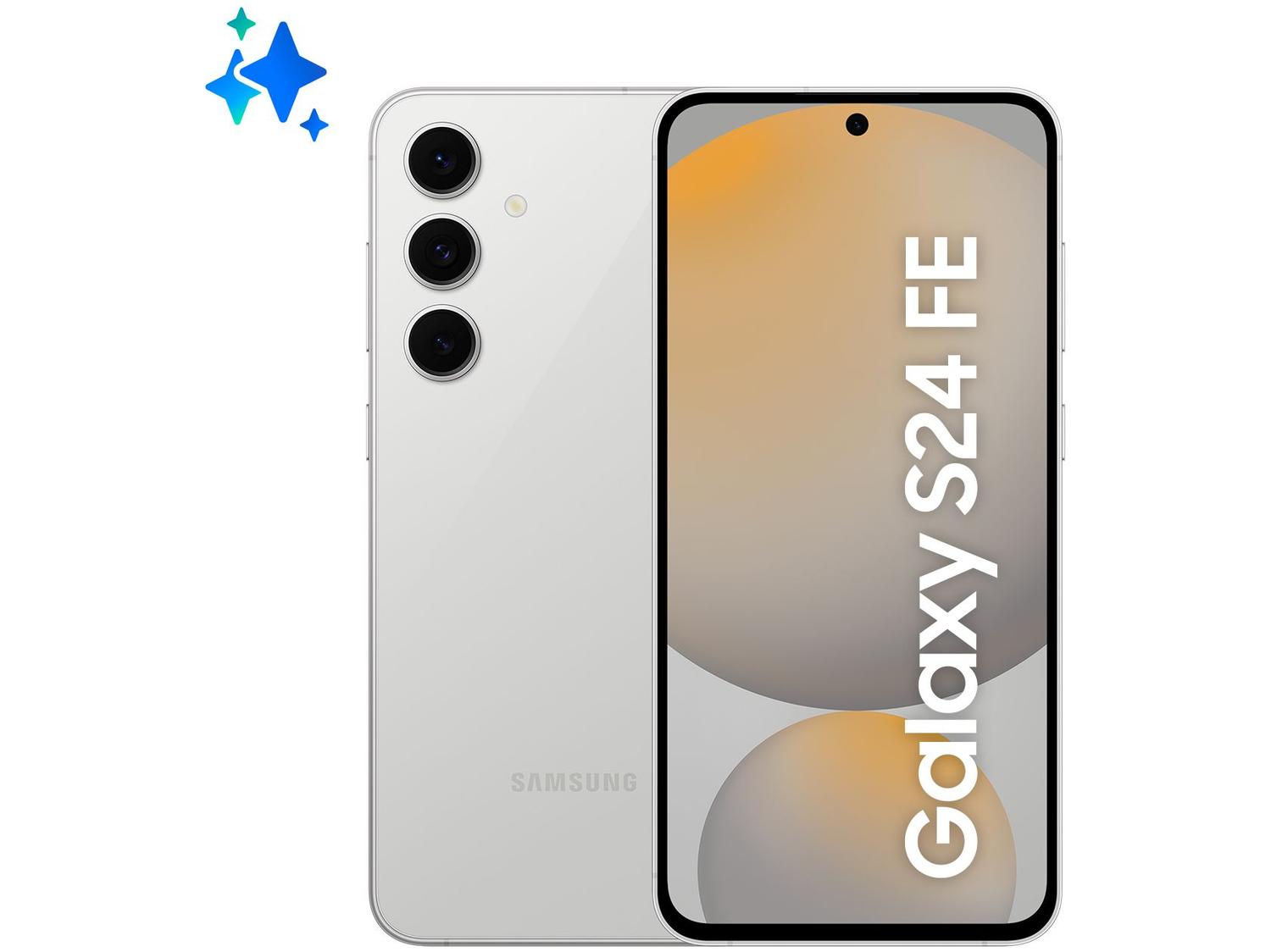Smartphone Samsung Galaxy S24 FE 256GB 5G 8GB RAM Cinza 6,7" Câm. Tripla + Selfie 10MP