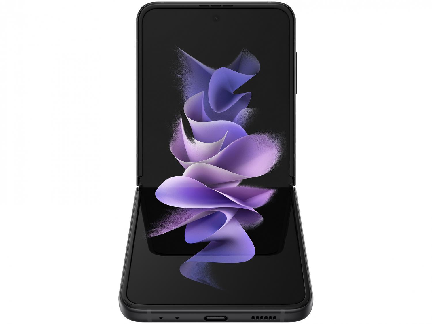 Smartphone Samsung Galaxy Z Flip3 256GB Preto 5G 8GB RAM Smartphone Samsung Galaxy Z Flip3 256GB Preto 5G 8GB RAM