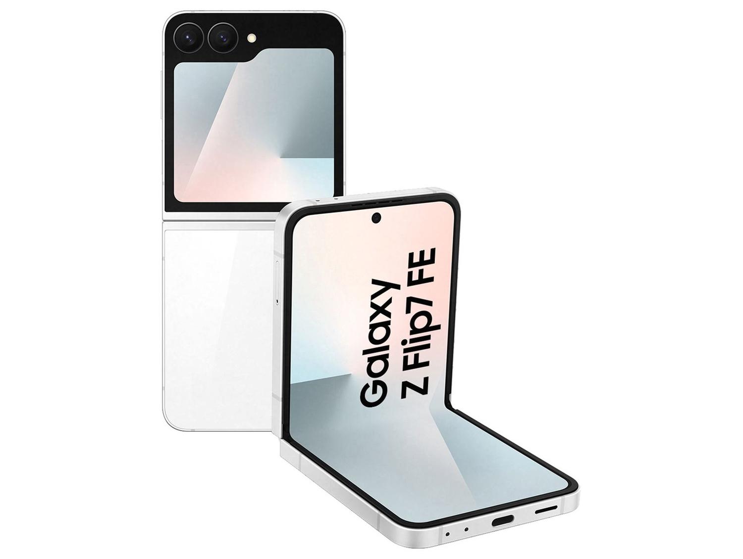 Smartphone Samsung Galaxy Z Flip7 FE 128GB Branco 5G  8GB RAM Tela 6,7" Câm. Dupla de 50MP Galaxy AI