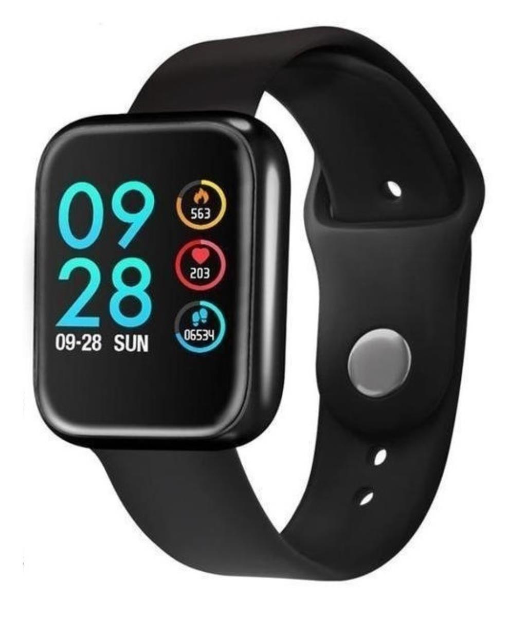 Smartwatch P80 38mm Relógio Inteligente + Pulseira Extra De Aço Android iOS Preto Smart Bracelet
