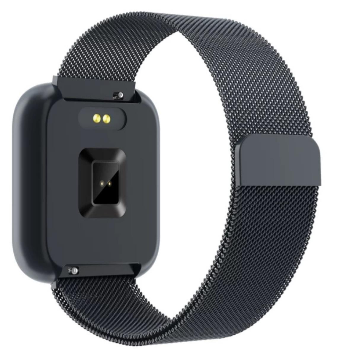 Smartwatch P80 38mm Relógio Inteligente + Pulseira Extra De Aço Android iOS Preto Smart Bracelet
