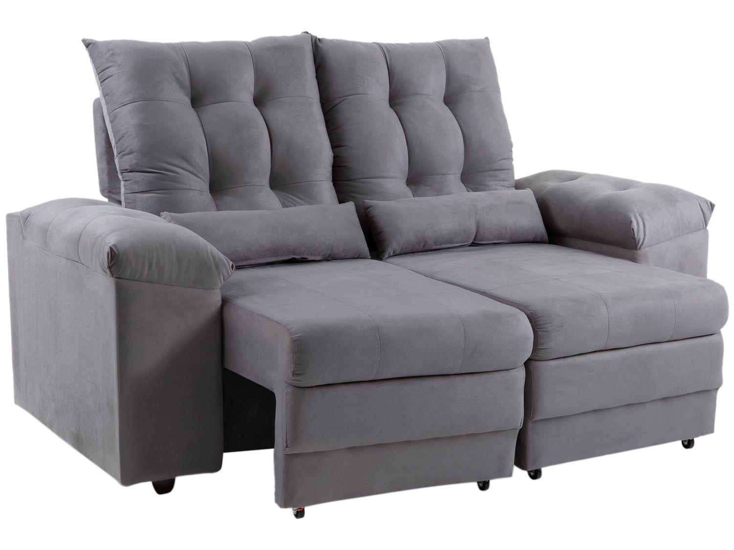 Sofá 2 e 3 Lugares Retrátil Reclinável Suede Phormatta Colômbia SMP