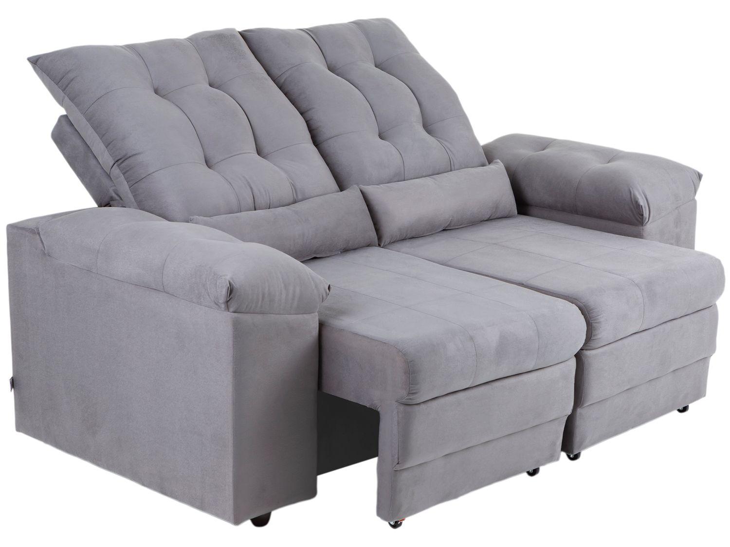 Sofá 2 e 3 Lugares Retrátil Reclinável Suede Phormatta Colômbia SMP
