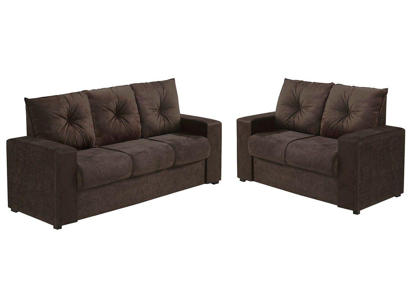 Sofá 2 e 3 Lugares Suede Viarte Cindy Viero Móveis Conjunto de