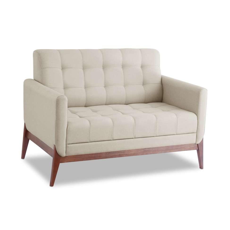 Sofá 2 Lugares Brooks Linho Areia 126 cm Mobly Sofá 2 Lugares