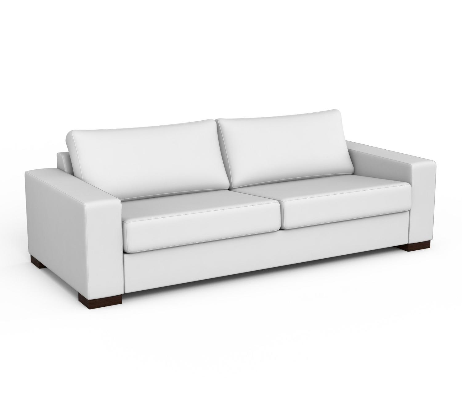 Sofá 3 lugares quatar corino branco Bololô Sofás Magazine Luiza