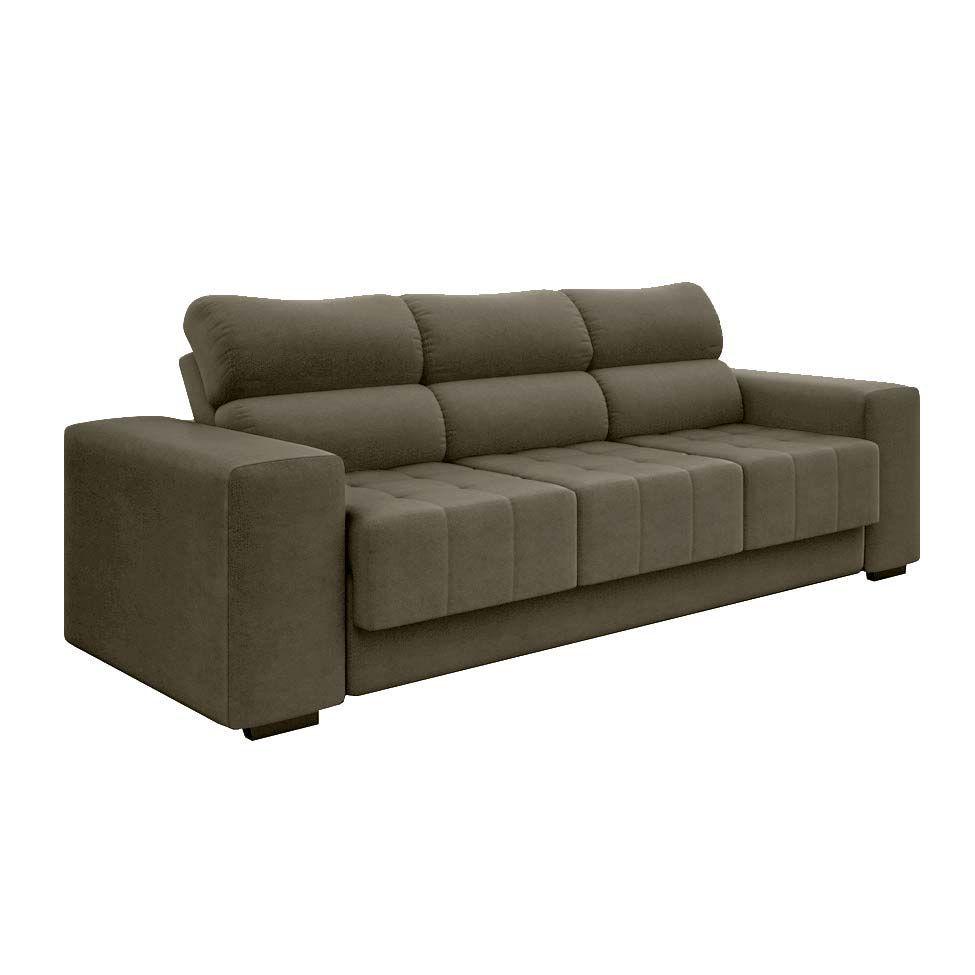 Sofá 3 Lugares Retrátil Fluence Suede Cinza Mojave Mobly Sofá 3 Lugares Magazine Luiza
