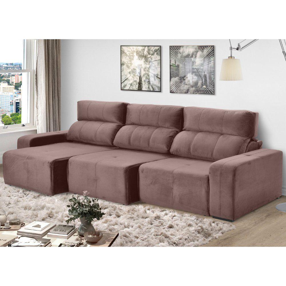 Sofá 3 Lugares Retrátil Reclinável 2,5m Diamante Icea Sofás