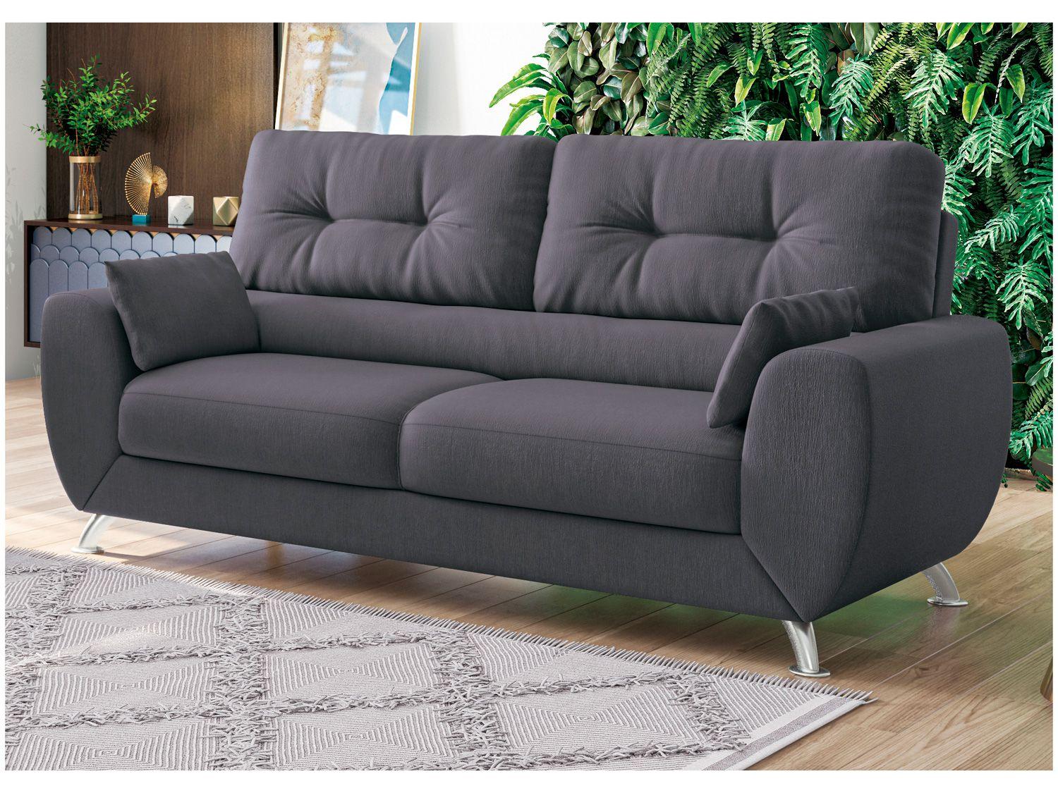Sofá 3 Lugares Suede Amarilis Linoforte