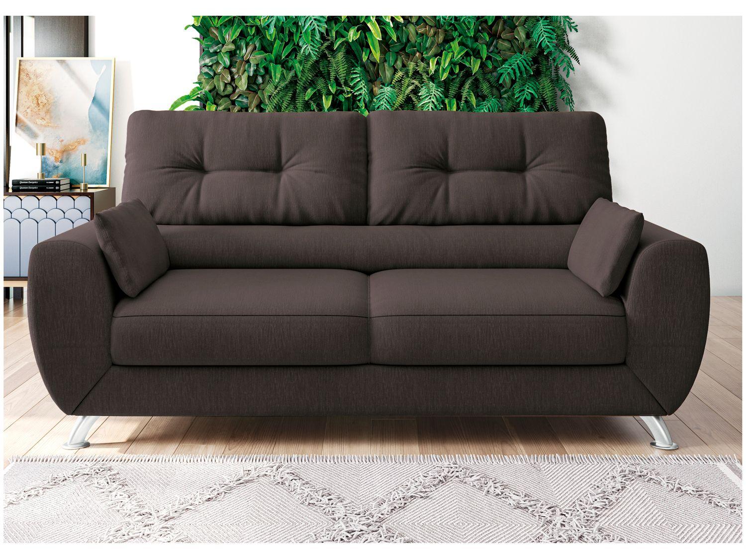 Sofá 3 Lugares Suede Amarilis Linoforte